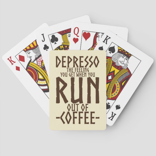 Coffee Lover Depresso Artwork Spielkarten (Rückseite)