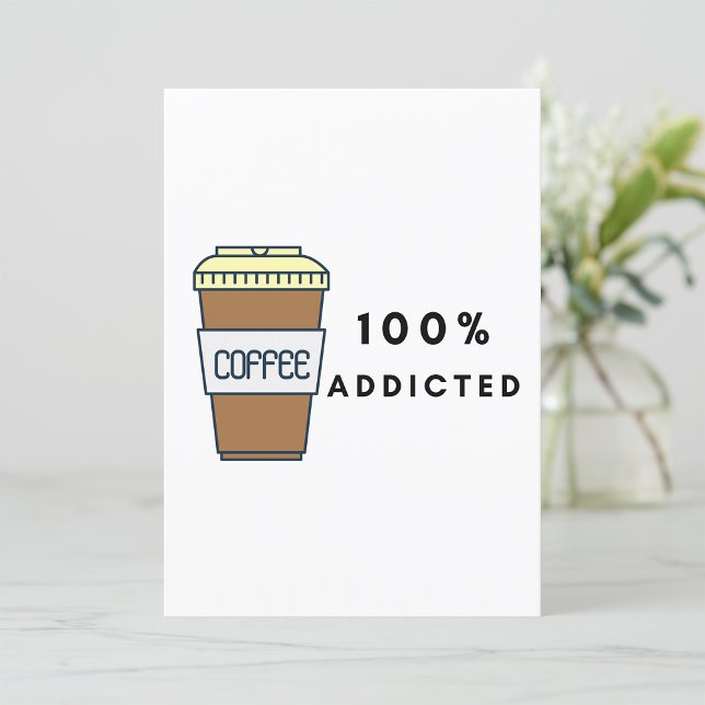 Coffee Lover Design 100% Koffein zugesetzt Einladung (Von Creator hochgeladen)