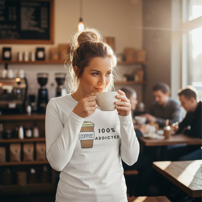 Coffee Lover Design 100% Koffein zugesetzt T-Shirt (Von Creator hochgeladen)