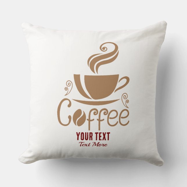 Coffee Lover Design – Minimal Coffee Cup Graphic Kissen (Vorderseite)