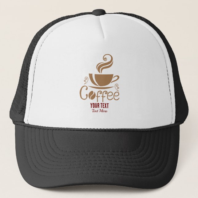 Coffee Lover Design – Minimal Coffee Cup Graphic Truckerkappe (Vorderseite)