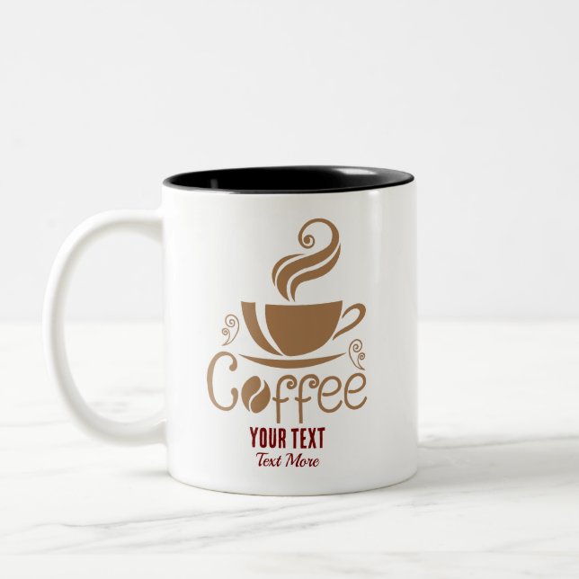 Coffee Lover Design – Minimal Coffee Cup Graphic Zweifarbige Tasse (Links)