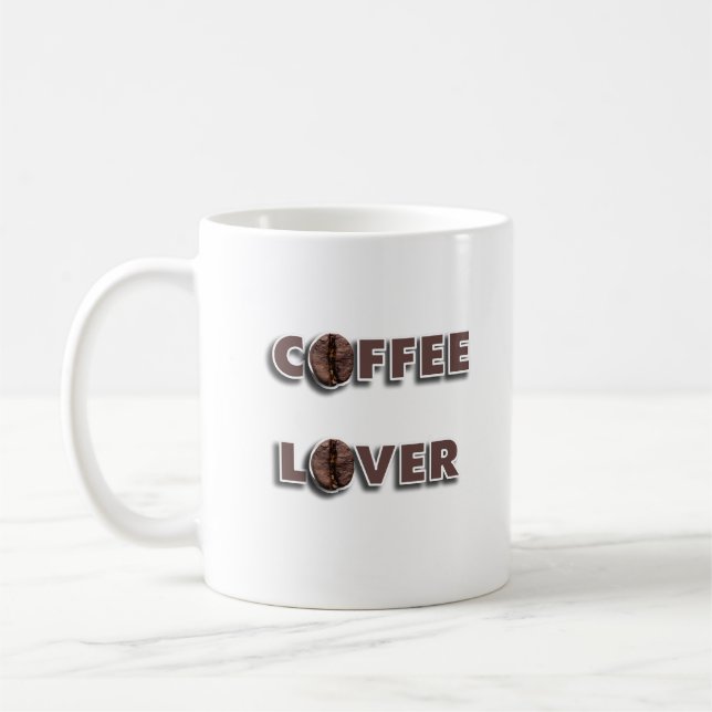 Coffee Lover Design with Real Bean Kaffeetasse (Links)