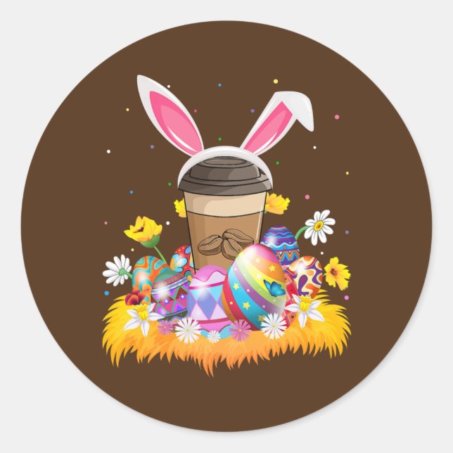 Coffee Lover Easter Egg Funny Coffee Easter Runder Aufkleber (Vorderseite)