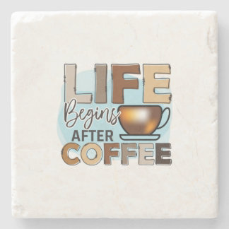 Coffee Lover Life Begins After Coffee Steinuntersetzer