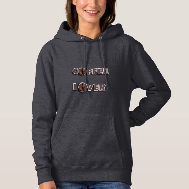 Coffee Lover Minimalist Bean Design Hoodie (Vorderseite)