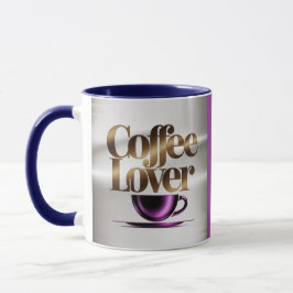 Coffee Lover Modern Purple Blue Mug Tasse
