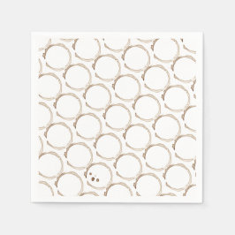 COFFEE Lover Rings Brown White Artisan Fun  Serviette