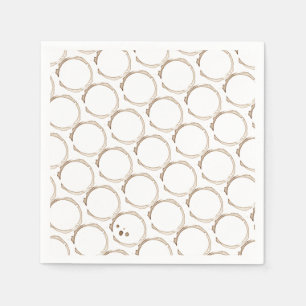 COFFEE Lover Rings Brown White Artisan Fun Serviette