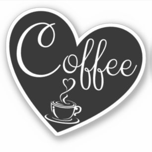 Coffee Lover - Schwarzes Herz Liebe Aufkleber