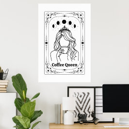 Coffee Lover Tarot Card Zodiac Astrologie Yoga Ges Poster