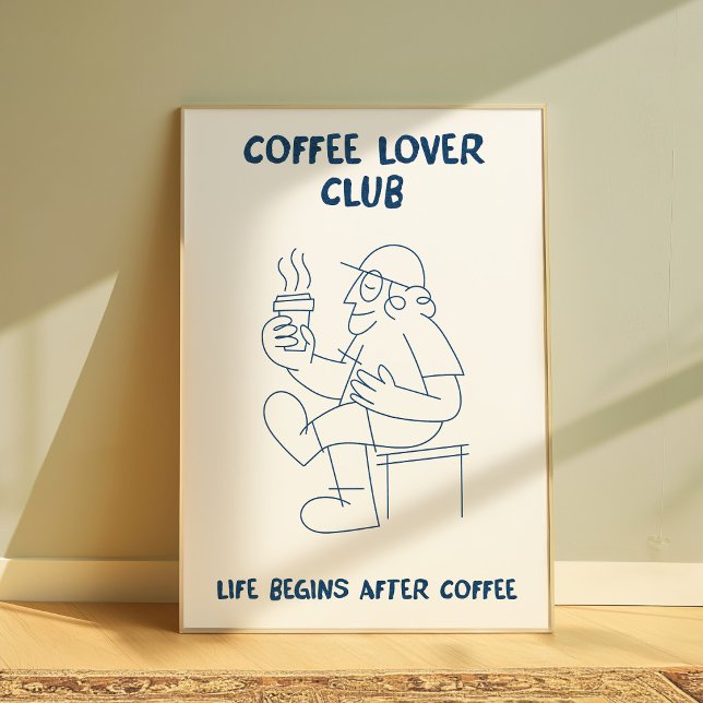 Coffee Lover Wall Art Poster Minimalist Line Art (Créateur téléchargé)