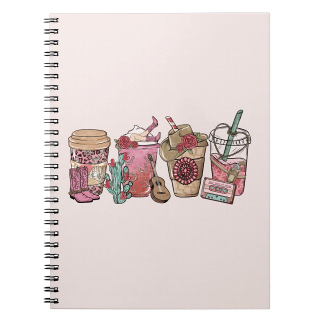 Coffee Lover Western Cowboy Thema Notizblock (Vorderseite)