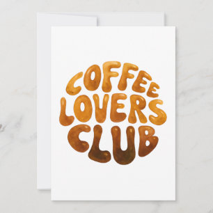 Coffee Lovers Club Wall Art, Whimsiktypografie Dankeskarte