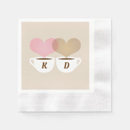 Coffee Lovers Custom Wedding Monogram Initials Serviette