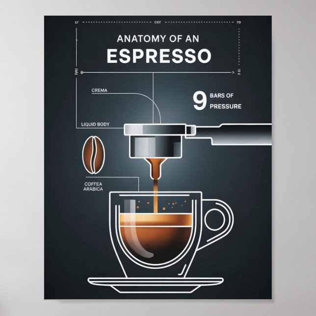Coffee Lover's Espresso Guide for Kitchen Decor Poster (Vorne)
