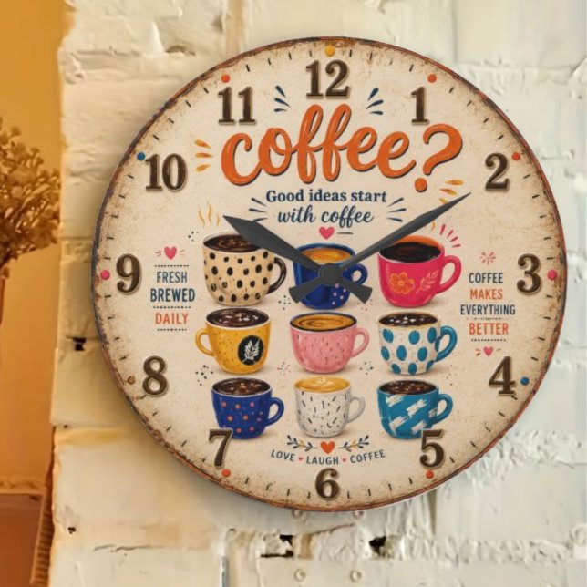 Coffee Lovers  Große Wanduhr (Von Creator hochgeladen)