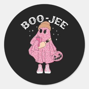 Coffee Lovers Niedlich Ghost Halloween Kostüm Bouj Runder Aufkleber