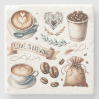 Coffee Lovers Thema Illustriert Latte