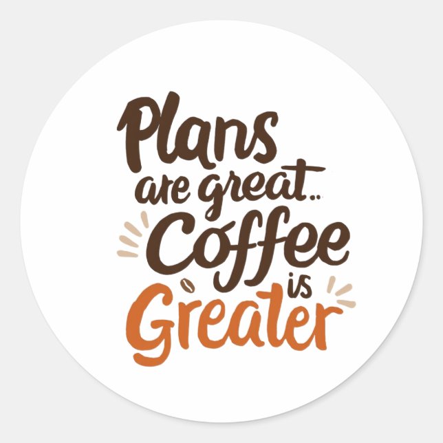 Coffee Lover's Typografie Runder Aufkleber (Vorderseite)
