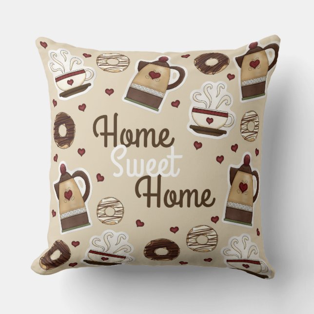 Coffee Lovers Zuhause Sweet Zuhause Kissen (Vorderseite)