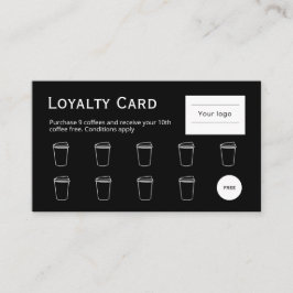Coffee Loyalty Card, sauber und einfach schwarz Treuekarte