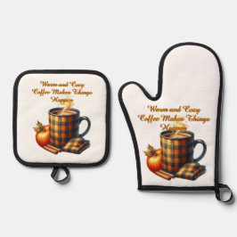 Coffee Makes Things Happen Ofenhandschuh & Topflappen-Set