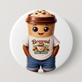 Coffee Man – Fun Design for True Caffeine Kings Button