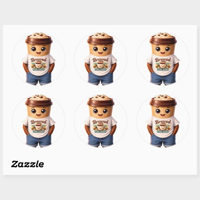 Coffee Man – Fun Design for True Caffeine Kings Runder Aufkleber (Blatt)