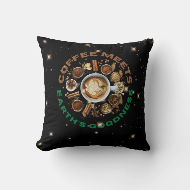 Coffee Meets Earth’s Goodness – Botanical Starry  Kissen (Vorderseite)
