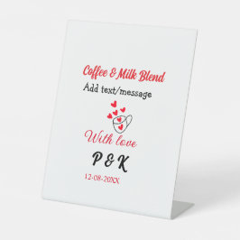 Coffee & milk blend love couple coffee red heart n sockelschild