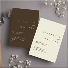 Coffee Minimalist Boho Elegant Script Wedding  Einladung