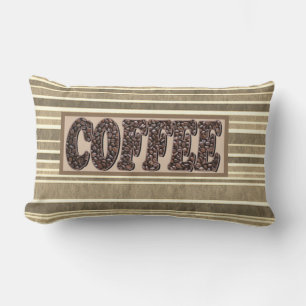 "Coffee" Minimalistische Kaffeebohnen Erde Tone Lendenkissen