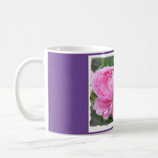 Coffee Mug avec une photo de Pink Peonies (Gauche)