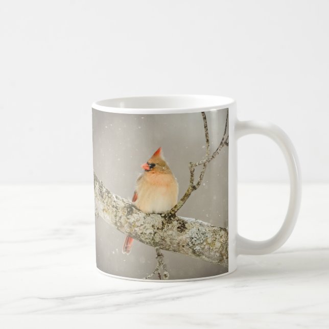 Coffee Mug d'oiseaux cardinal d'hiver (Droite)