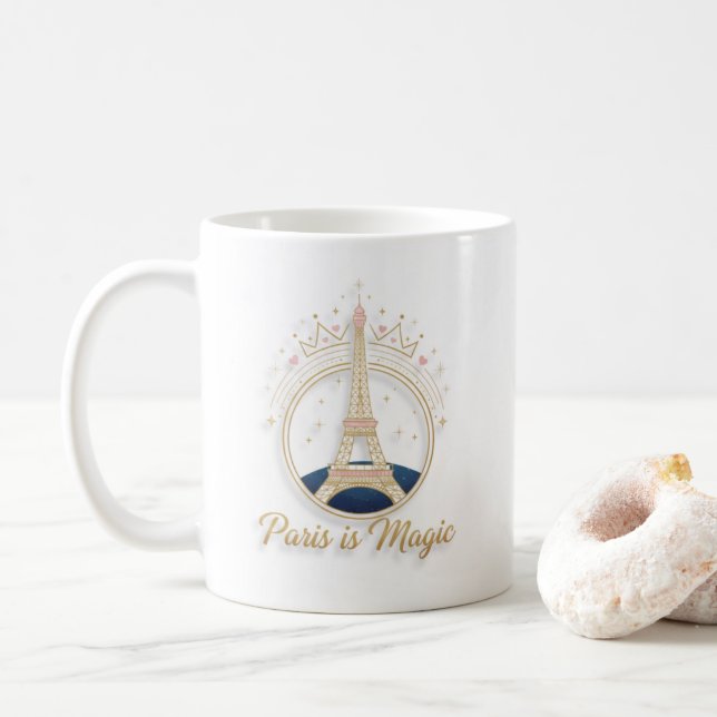 Coffee Mug - Elegant paris Eiffel Tower (Avec donut)