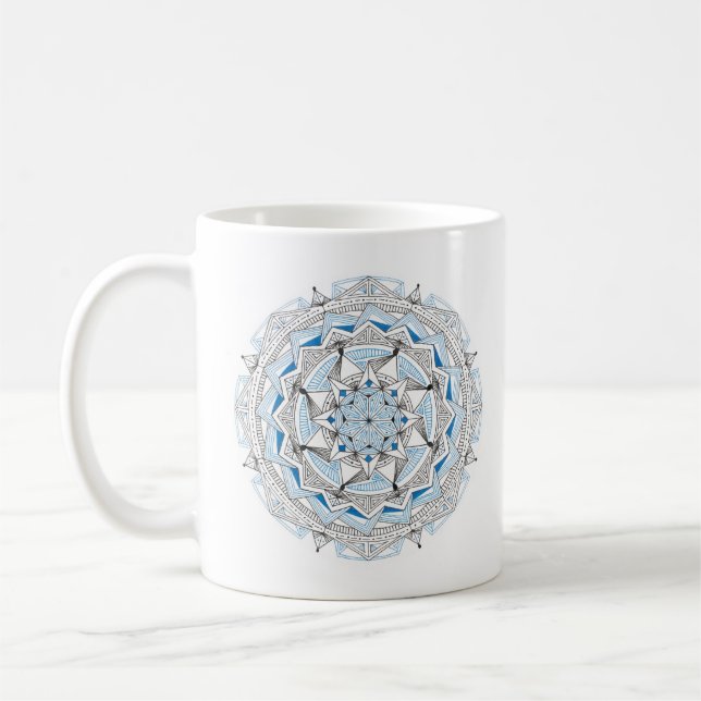 Coffee Mug Original Mandala Design 2-sided Blue Kaffeetasse (Links)