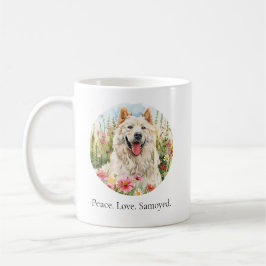 Coffee Mug – Peace Love Samoyed Watercolor Mug Kaffeetasse