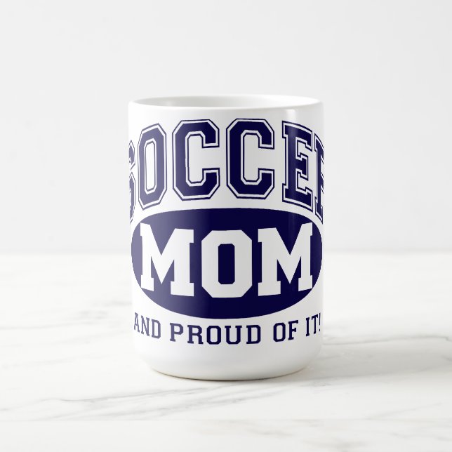 Coffee Mug - Soccer Maman et Fier de ça! -Marine (Centre)