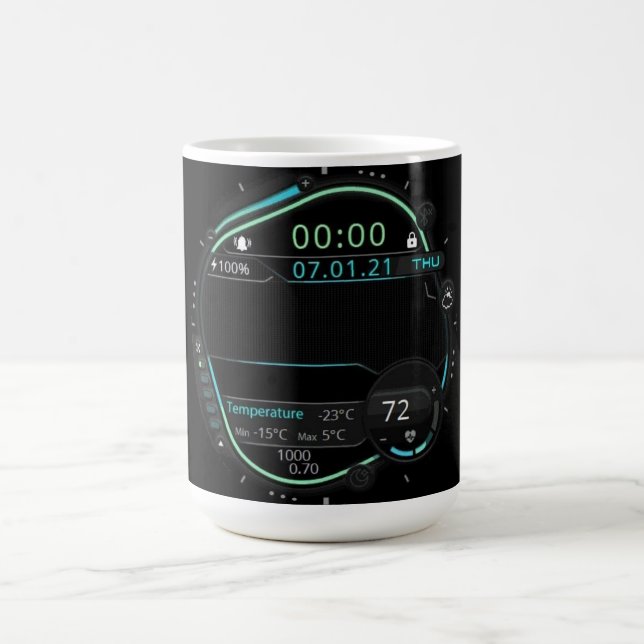 Coffee Mug with a Humorous Digital Design Kaffeetasse (Mittel)