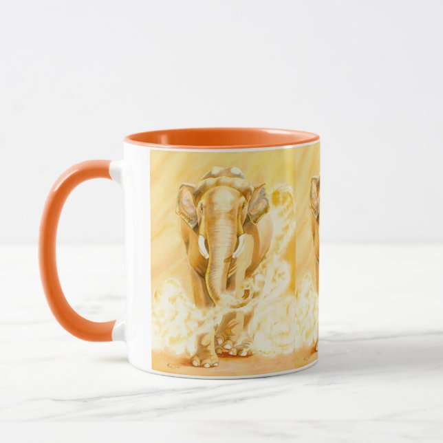 Coffee Mug with elephants, zoo animals Tasse (Links)