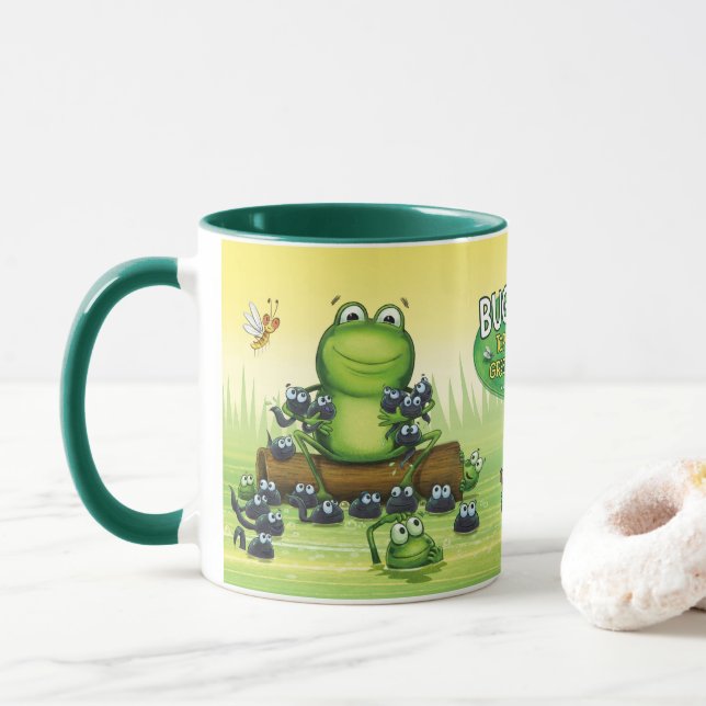 Coffee Mug with frogs design (Avec donut)