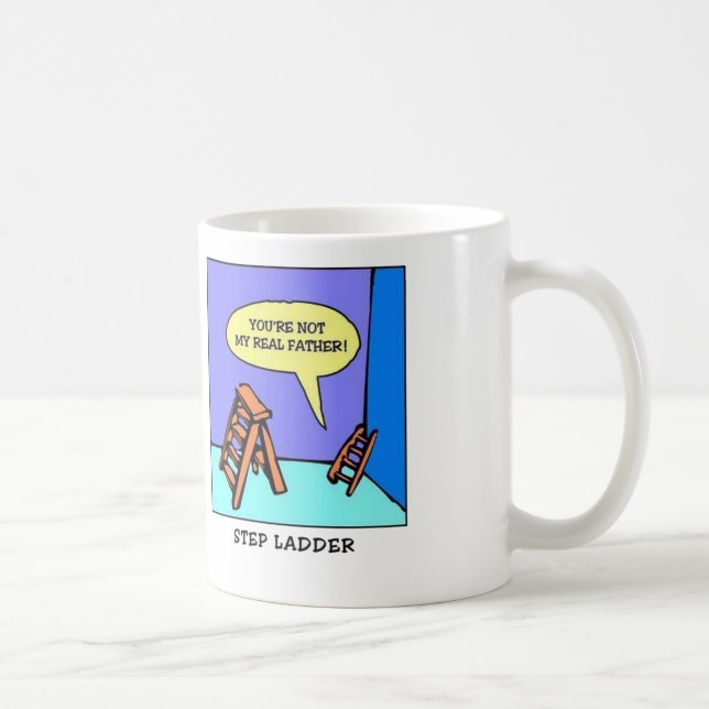 Coffee Mug With Hilarious Pun (Step Ladder) Kaffeetasse (Rechts)