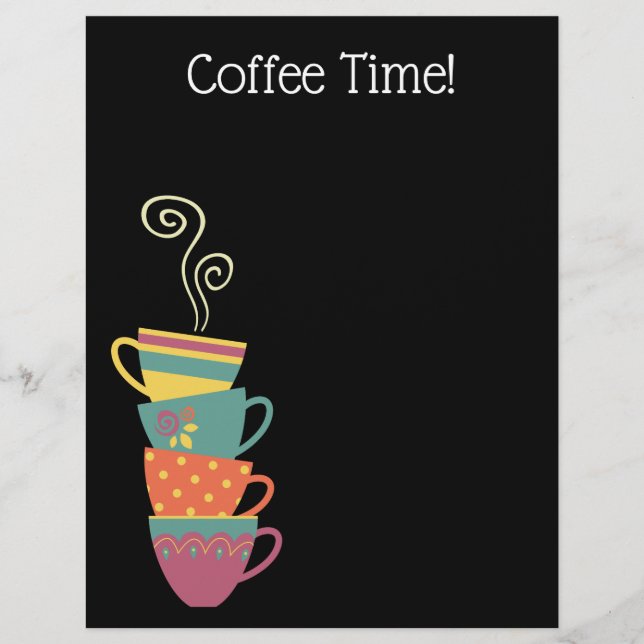 Coffee muggles Menü Flyer, modern schwarz (Vorne)