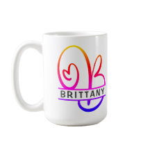 Coffee-Mugs für Herz-Monogramm - Buchstabe B