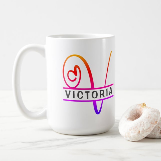 Coffee Mugs - Letter V Kaffeetasse (Mit Donut)