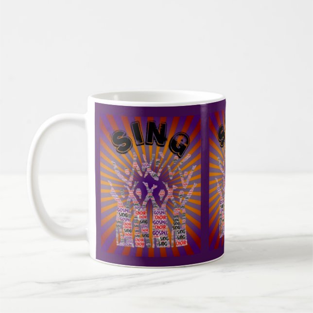Coffee Mugs Sing Gospel Music Choir Lila Orange Kaffeetasse (Links)