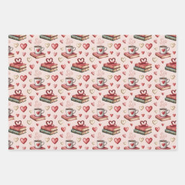 Coffee mugs with hearts geschenkpapier set