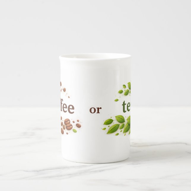 Coffee or Tea White Bone China Mug Prozellantasse (Vorderseite)