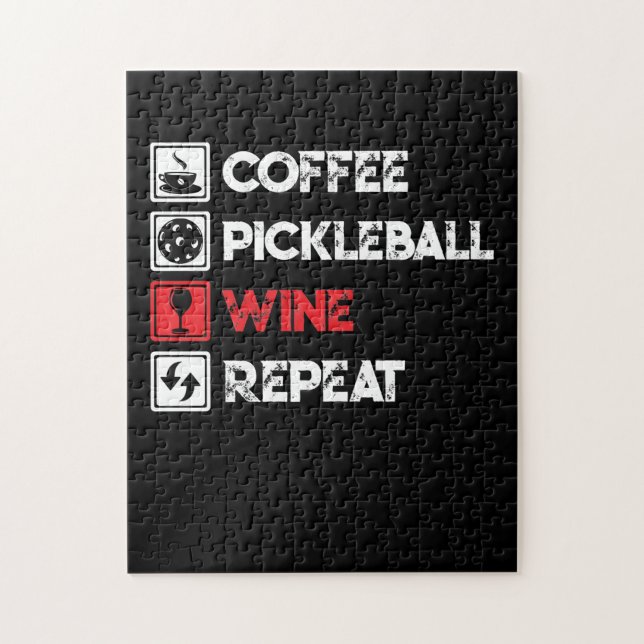 Coffee Pickleball Wine Repeat Funny (Vertikal)